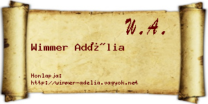 Wimmer Adélia névjegykártya